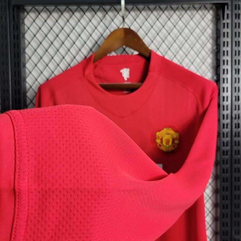 Retro Manchester United 2007-2008 home Long Sleeve - Image 4